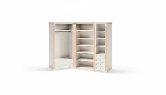 White corner wardrobe exclusive bedroom furniture solid wood cabinet