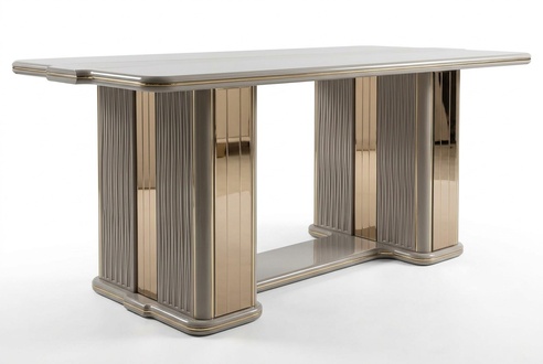 White wooden dining table in modern design