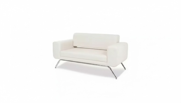 White Luxury Two Seater Luxury Couch Textile Fabric Office Furniture