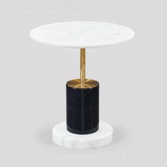 White imitation marble side table Designer round style storage table Table