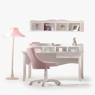 White modern wooden desk with stylish design