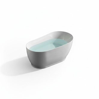 White Half Round Acrylic Bathroom Luxury Bathtub Oval Pedestal Tub