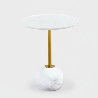 White side table Stylish round living room coffee table marble furniture