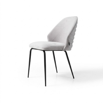 White stainless steel chair Luxurious upholstered single-seater designer kitchen chair