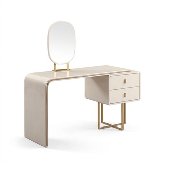 White dressing table bedroom furniture side dresser mirror 2-piece console