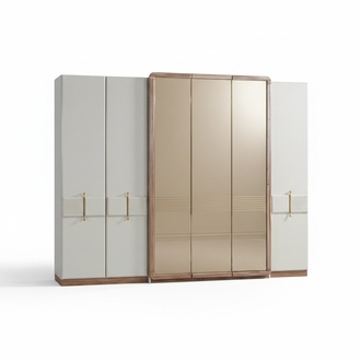 White wardrobe Designer wooden wardrobe Bedroom glass wardrobe