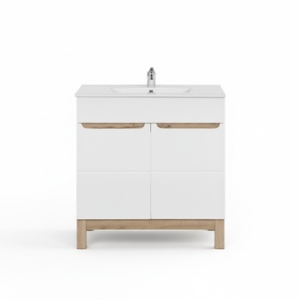 White washbasin with vanity unit High quality washbasin bathroom furniture 80cm