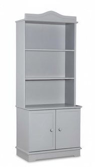 White wooden bookshelf in a modern style