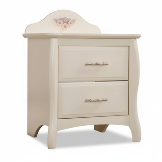 White wooden nightstand in a modern style