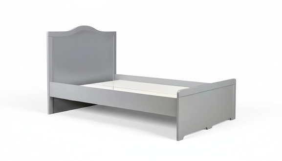 White wooden bed in an elegant design