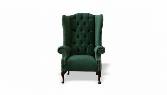 Wingback armchair velvet design upholstery sofa Chesterfield textile furniture jvmoebel ®