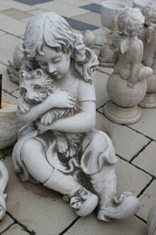 Sculptures Girl Statues Figures Dog Decoration Figure Statue Decoration new On Stock