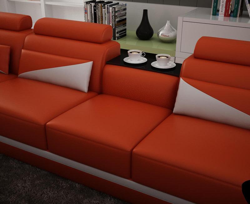 Leather Sofa Living Area Corner Sofa Corner Set Design Modern Sofa G8018