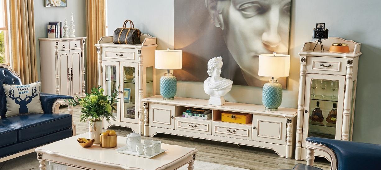 3pcs Living Wall TV Lowboard Elegant Display Cabinet Living Room Design Classic