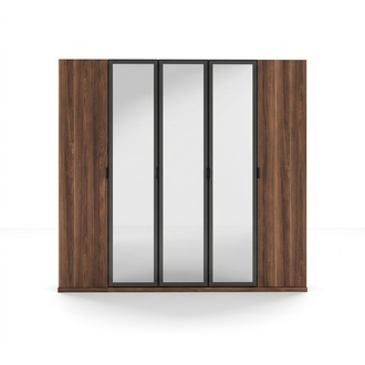 Wooden Brown Wardrobe Bedroom Modern Design Furniture Cabinet