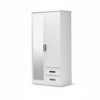 Wooden cabinet wardrobe modular cabinet mirror wood white bedroom