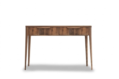 Wooden console table Storage table natural walnut - Toros black marble