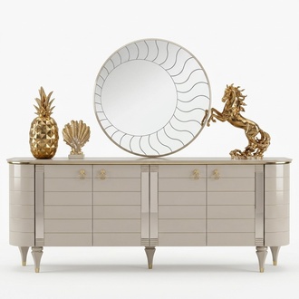 Wooden dressers sideboard furniture cabinet set 2pcs dresser mirror group