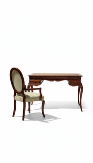 Wooden furniture luxury office 2-piece set desk armchair Italian tables baroque