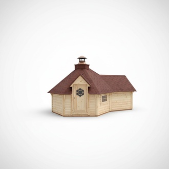 Wood Grill Hut Scandinavian Grill House including extension 12.75m² Grill House
