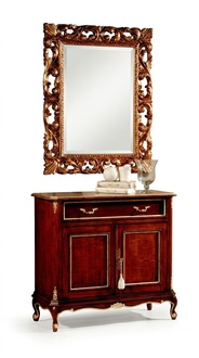 Wood Italian furniture set of 2 furniture style baroque luxury chest of drawers with mirror new