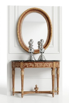 Wood Italian furniture set of 2 furniture style baroque console table with mirror new