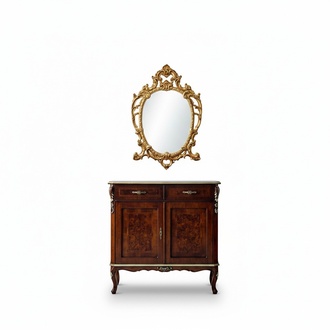 Designer wood Italian furniture design furniture style baroque 2-piece chest of drawers with mirror new
