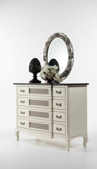 Wood Italian Furniture Design Furniture Style 2pcs Chest of Drawers with Mirror New