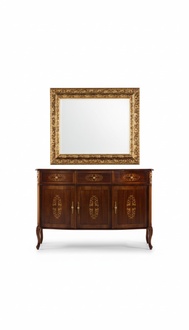 Designer wooden luxury Italian furniture set of 2 furniture style baroque chest of drawers with mirror new