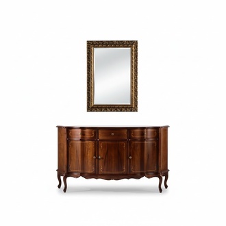 Chic wooden luxury Italian furniture set of 2 furniture style baroque chest of drawers with mirror new