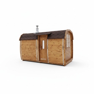 Wooden sauna barrel sauna garden 46mm barrel sauna with shingles for 4-6 people