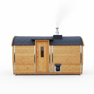 Wooden sauna garden sauna outdoor sauna barrel sauna for 4-6 people 46 mm 400 cm