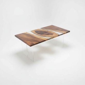 Wood Solid Furniture Dining Table Epoxy Resin Real Epoxy Table Casting Resin Waterfall