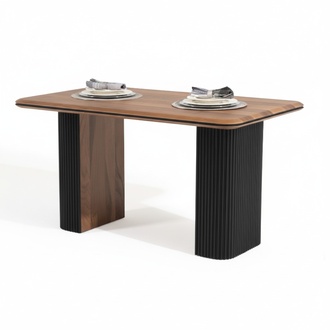 Wooden dining room table Dining table 140 cm table wood brown Dining room