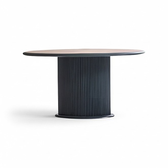 Wooden dining room table Dining table 140 cm Table wood grey Dining room