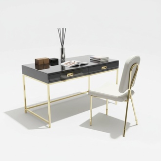 Working writing office table luxury class stainless steel designer furniture gloss tables