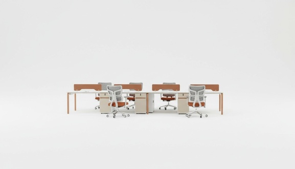 Workspace for 6 people Workspace desk Modern office equipment