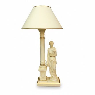 Antique greek column design shade with a woman lamp made of acrylic material, 70cm