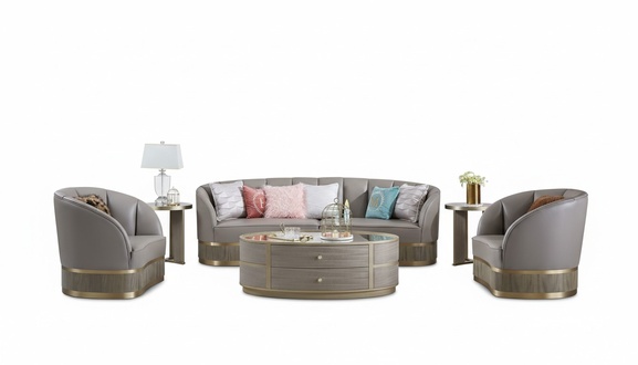 XXL Big Sofa Couch Upholstery Set 4+1 Seater ClassicTextile Sofas Couches