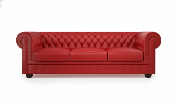 XXL sofa 3 seater couch Chesterfield upholstery seat set leather red textile