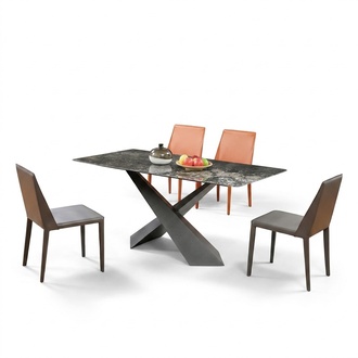 x legs columns table dining room tables 180x90 luxury design furniture marble look new.