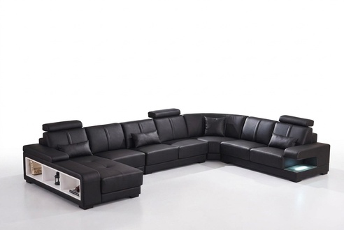 XXL BIG Living Area U Shape Corner Sofa Couch Upholstery Set Leather New