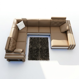 XXL Big Living Room Sofa Corner Couch Seat Set Leather Sofas Couches New