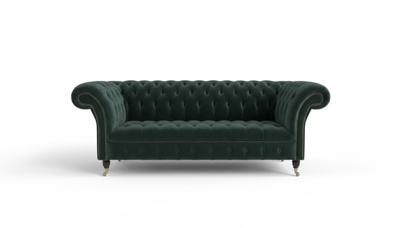 XXL Big Sofa Couch Chesterfield Upholstery 3 Seater Seat Set Leather Textile Green