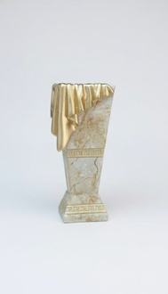 Decorative flower vase in antique greek style made of acrylic/stucco material, model - 0866