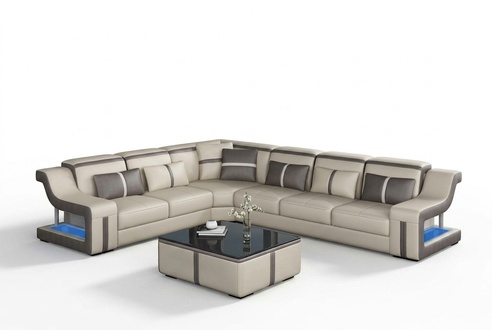 XXL Corner Sofa Sofa Corner Fabric Living Room Couch Table Upholstery Seat Leather