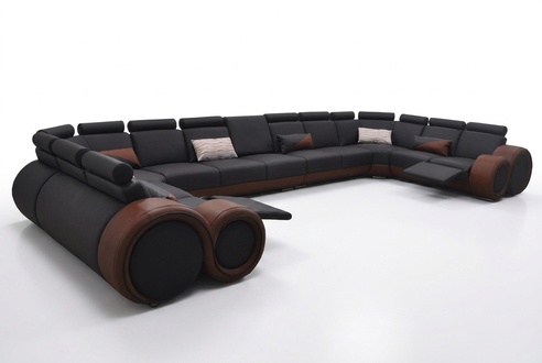 XXL Couch Big Corner Sofa Leather Corner Set Corner Landscape Upholstered Living U Shape +USB
