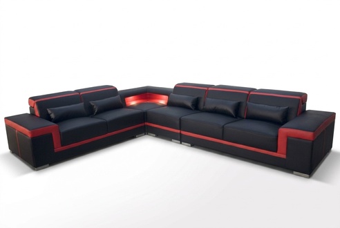 XXL Corner Leather Sofa Living Room Set Modern Design Sofa L-Shape G8020B