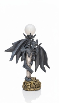 XXL design gothic style with dragon on column figure floor lamp 143cm high