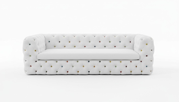 XXL Design Sofa Couch Upholstery 4-Seater English Chesterfield Velvet Sofas Couches